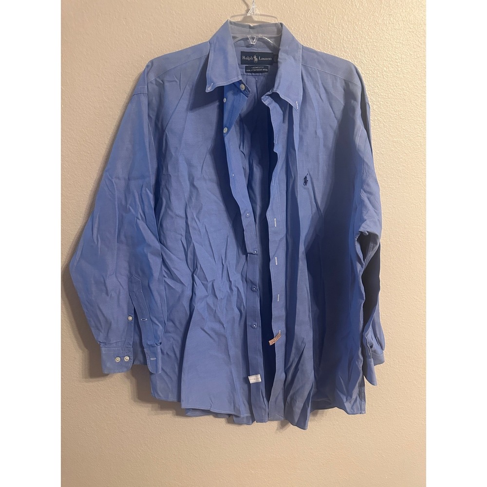 Ralph‎ Lauren Yarmouth Blue Button Down Long Sleeve 16 1/2 32/33